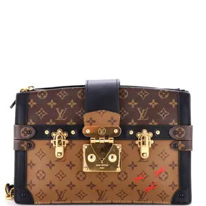 Pre-owned Louis Vuitton Canvas Coated Clutches & Wristlets Trunk Clutch Reverse Monogram Canvas by Rebag