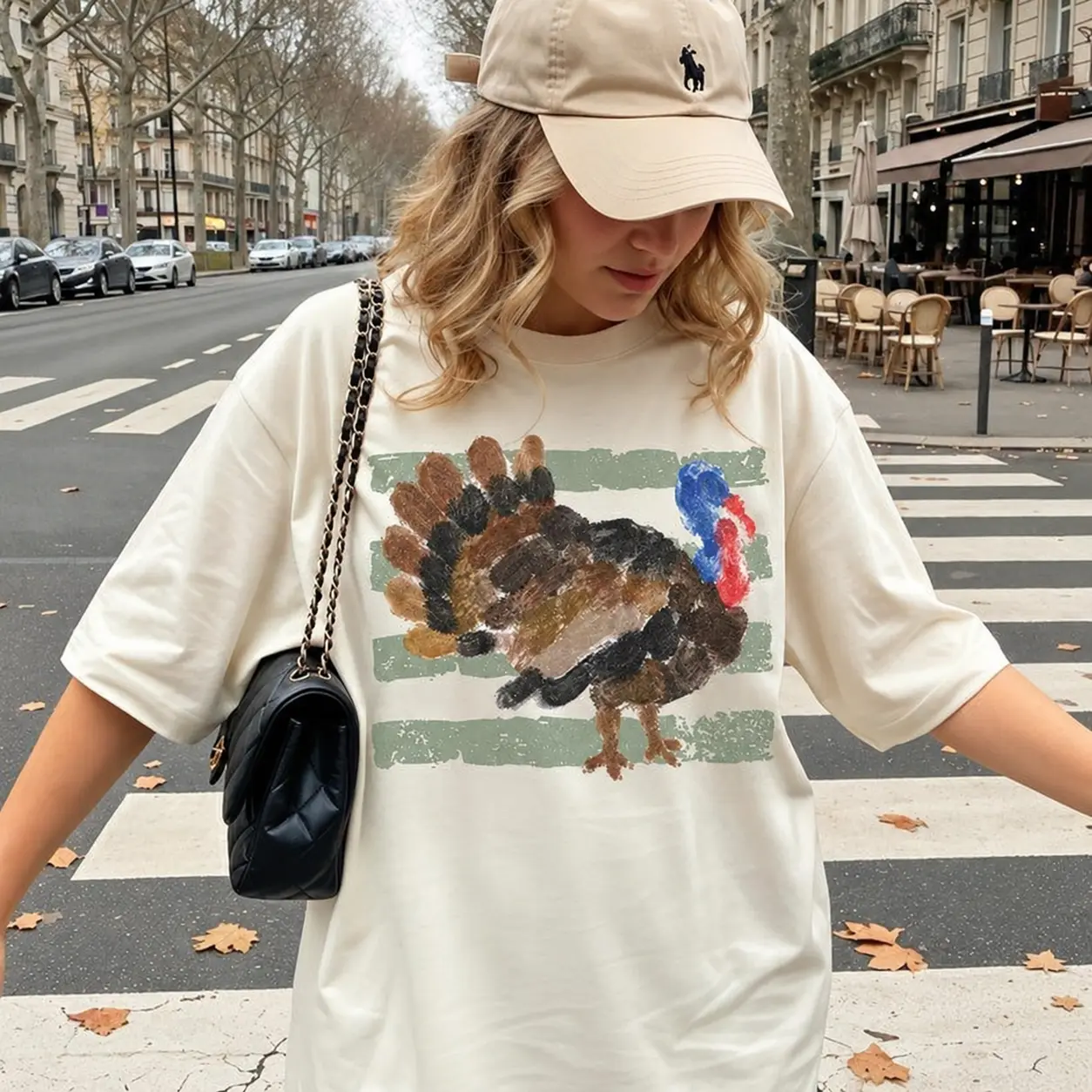Vintage Thanksgiving Turkey Shirt, Comfort Colors T-Shirt, Retro 90s Painted Turkey Graphic Tee, Striped Turkey Shirt, Vintage Turkey T-Shirt, Thanksgiving Shirt for Women, Men, Friendsgiving, Fall Holiday Outfit