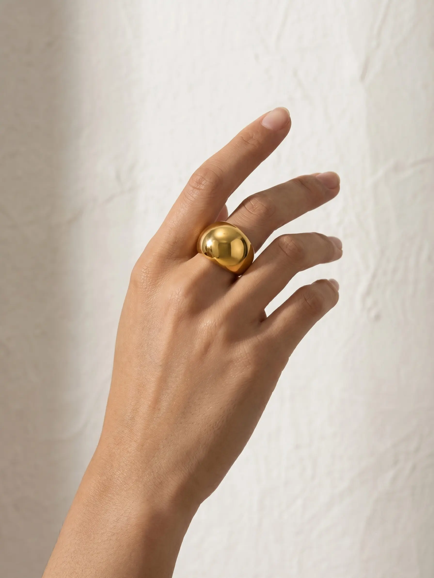 Chunky Wide Band Stainless Steel Ring, Minimalist Cool Style Hypoallergenic Tarnish Resistant Jewelry for Everyday & Stacking Wear