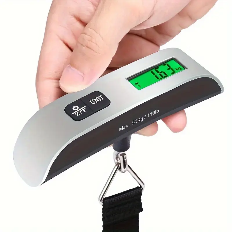 summerwins Digital Luggage Scale with LCD Display, Portable Hanging Suitcase Weighing Tool, 50kg/110lb Capacity, Fast Reading, Ergonomic Grip, Compact, Durable, Lightweight Home Accessory for Travel