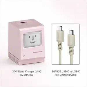 SHARGE 20W GaN PD Fast Charger for iPhone 12–17 Series | Compatible with iPad mini & iPad Air | Retro Macintosh-Inspired Compact Wall Charger