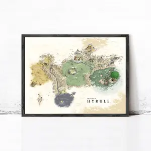 [Sale up to 50%] The Legend of Zelda Map Poster, Game Print Poster,  The Last Of Us Game II  Poster Wall Art Wall Prints  Home Decor [No Frame] Matte Gift