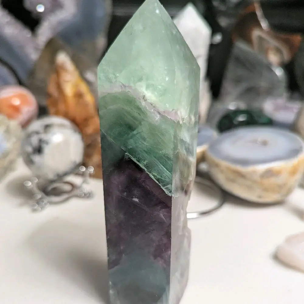 Partially Raw Fluorite Tower