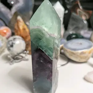 Partially Raw Fluorite Tower