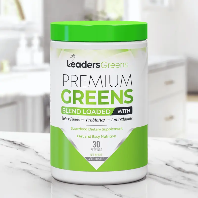 Leaders Greens Super Foods Powder for Bloating, Digestion & Energy