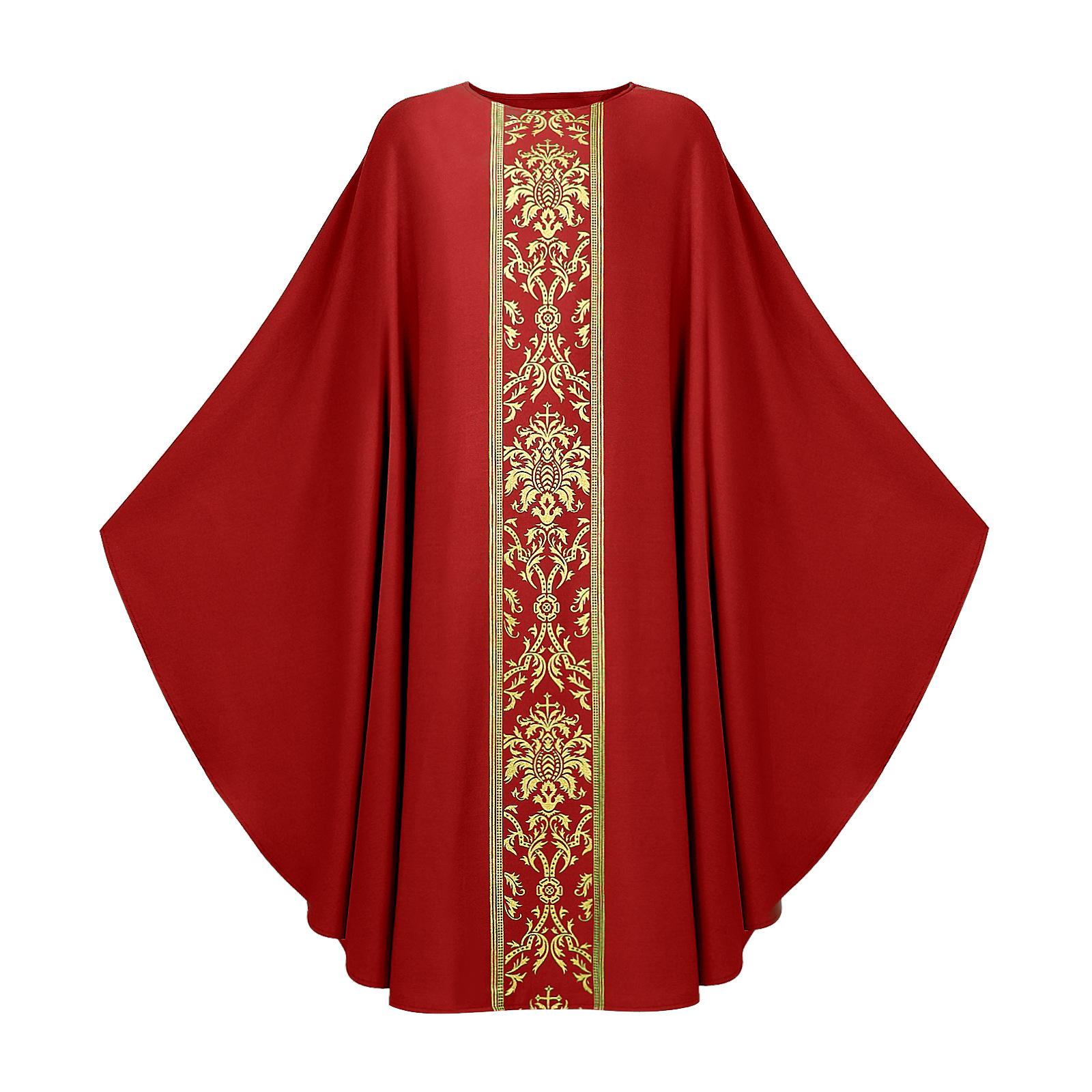 Printed Medieval Church Shawl Catholic Church Religious Cloak For Man Priest Monk Capes Halloween Carnival Party Cosplay Costume
