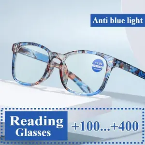 High Definition Anti Blue Reading Glasses, Fashionable Women's Ultra Light Presbyopia Glasses+100+150+200+250+300+350+400