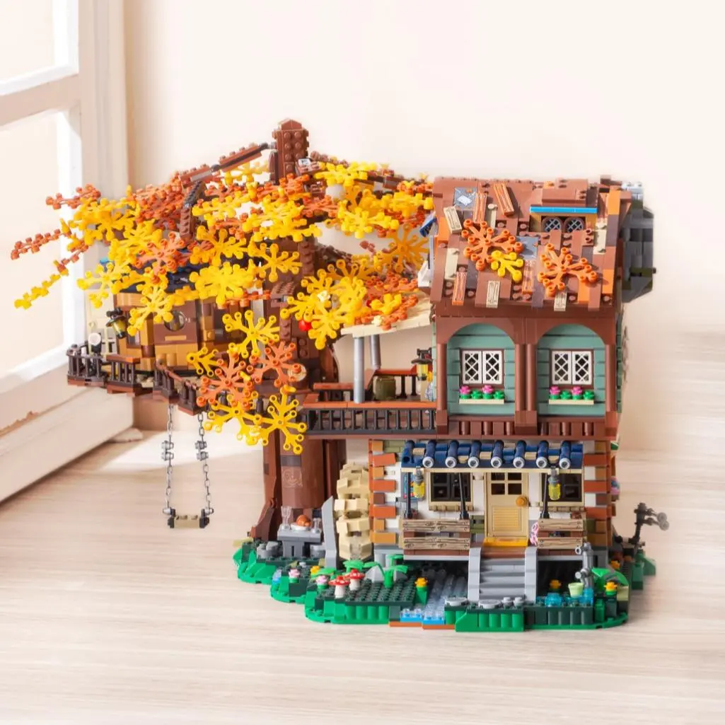 Mini Tree House Building Blocks Toy, 4761pcs Miniature Street View House Model, Creative DIY Assembly Toy for Adults & Teens
