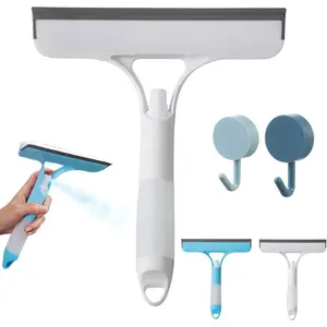 3 in 1 Window Cleaning Scraper, 3 in 1 Window Cleaner Squeegee, Scraper for Cleaning Windows, All-Purpose Window Squeegee with Sprayer for Glass, Wall, Kitchen, Car (White) Blue