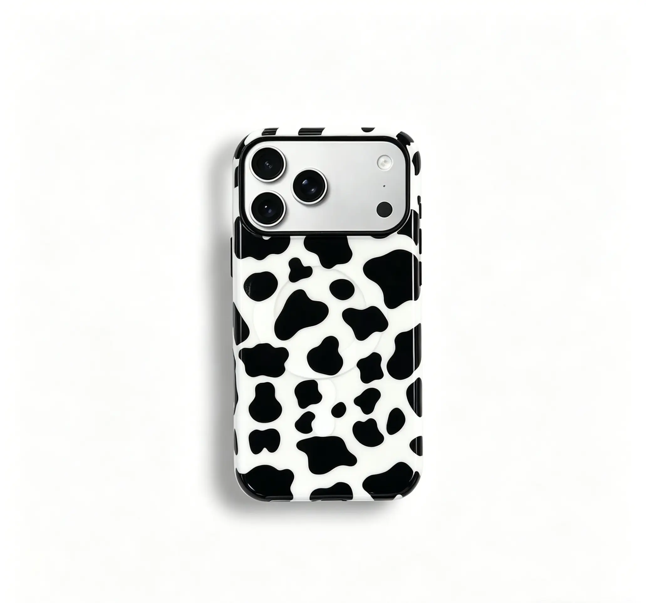 XLUIN Cow pattern mobile phone case – Skin-Feel Crystal Clear Case for iPhone 17/16/Pro Max,  Soft TPU Bumper + Hard PC Back – Full Lens Coverage
