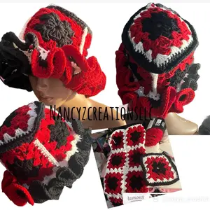 Crochet Granny Square Hat - Handmade  Accessories