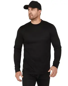 Hawx Men's Midweight Baselayer Crew Thermal Work Shirt - Hxfa24k66-Blk