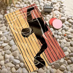 1 piece Water polo player throwing silhouette themed beach towel - Soft and Comfortable Beach Towel, Upgraded Fiber Material, suitable for Beach, Camping, Birthday, Modern Pattern Style, Quick-dry and Absorbent, Suitable for Various Outdoor Scenes