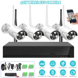 5MP Wireless Security Camera System with One-Way Audio,4Pcs 5MP Outdoor/Indoor WiFi Surveillance Cameras, HD Video,Night Vision, Weatherproof,Motion Detection,DC12V Power Cord Christmas gift