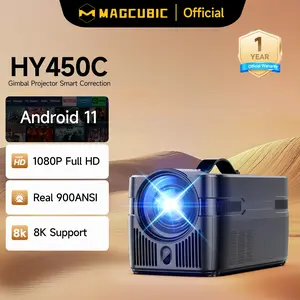 [US warehouse] Magcubic HY450C 900ANSI Projector Auto Focus 8K Decode 0.6:1 Ultra Short Throw Full HD Native 1080P Auto Offset WiFi6 BT5.4 Built-in Daul 5W HiFi Speaker Auto Keystone Correction Home Theater Black Friday Gift