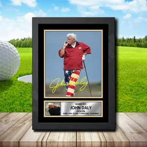 John Daly Signed Autographed Golfer Star Poster Print Merch Gift - Unframed Wall Art Decor for Room Ornaments & Gifts