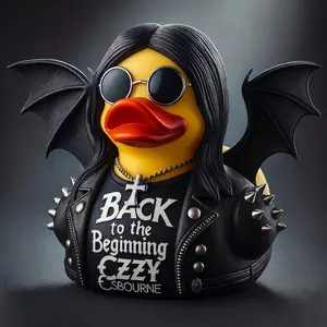 Dark Prince Duck Figurine, Unique Fun Cute Duck Decor, Mini Home Craft Decoration, Party Music Duck Gift, Duck Doll Collection, Cute Duck Design