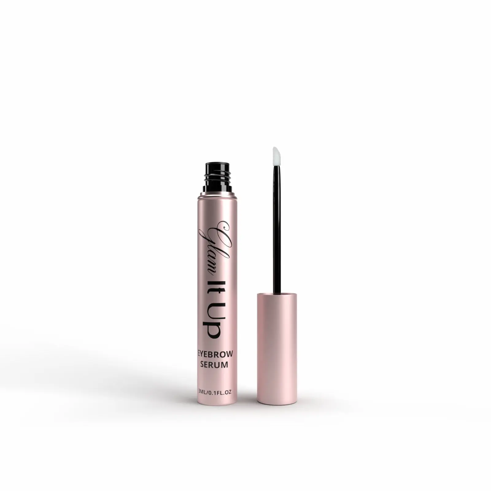Glam It Up Beauty Vegan Eyebrow Enhancing Serum with Panax Ginseng Extract, Biotinoyl Tripeptide-1, Myristoyl Pentapeptide-17, Pentylene Glycol, Swertia Japonica Extract - Vitamin-Infused, Cruelty-Free, Prostaglandin-Free, Sensitive Skin-Safe (3ML)