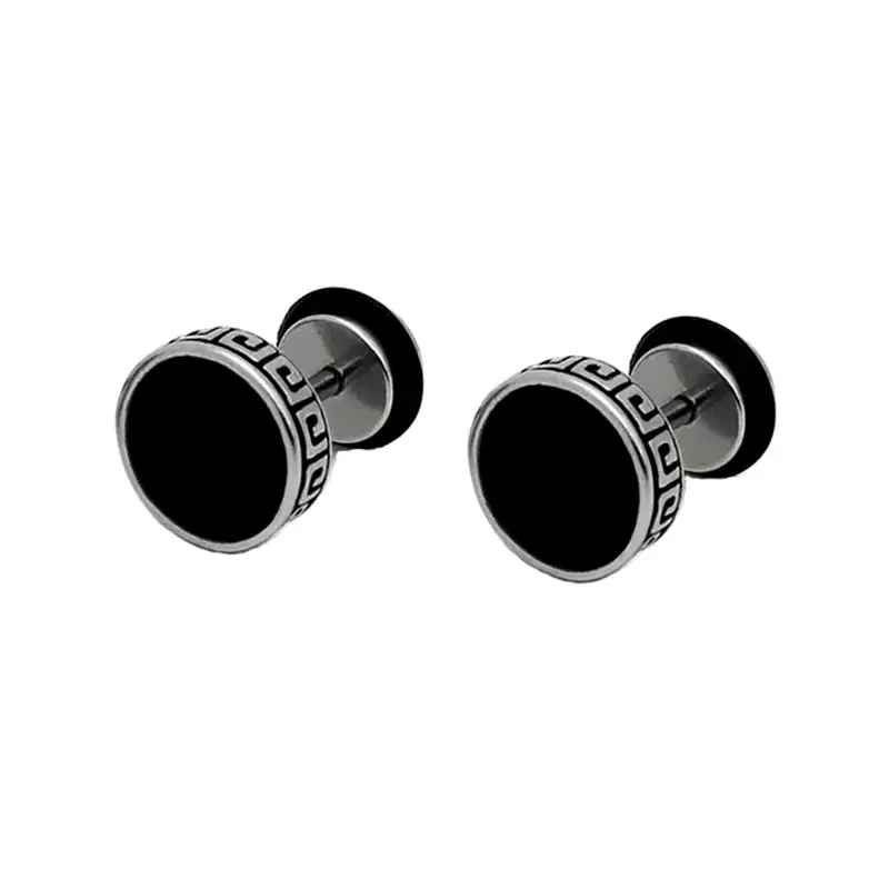 Vintage Round Design Stud Earrings, Studs Earrings, 2024 New Style Hypoallergenic Stainless Steel Jewelry for Women & Men, Streetwear Jewelry for Party, Daily Clothing Decor