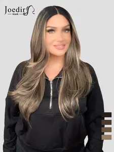 【sophiarene Selected】24 Inch Long Hair Straight Layered Wigs for Women, Gorgeous Fluffy Natural Looking Wigs without Bangs, Synthetic Lace Front Wigs for Party, Daily Use