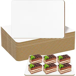 24 Pack White Cake Sheet 13.75” x 9.75” Cake Board Sturdy Rectangle Greaseproof Pad
