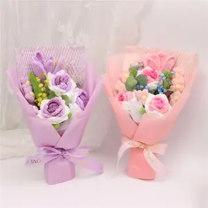Handmade Artificial Rose Bouquet, Perfect Mother's Day Valentine's Wedding Gift, Home Decor, Friend Family Present Diy Fake Flowers Decorative