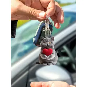 Cute Cat Keychain Pendant, Adorable Kitty Design Accessory, Perfect Gift for Cat Lovers & Daily Use Essentials, Keychain Kawaii(Sheet)