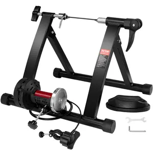 Father's Day Gift Spring new arrivals Bike Trainer Stand, Magnetic Stationary Bike Stand for 26"-29" Wheels, 6 Resistance Settings, Noise Reduction Flywheel Motor, for Indoor Riding Exercise, Quick-Release Lever & Front Wheel Riser