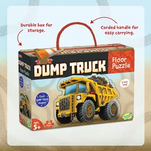 Peaceable Kingdom Shiny Dump Truck Floor Puzzle — 49-Piece Giant Puzzle for Ages 5+