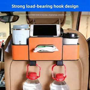 Car Seat Back Storage Box Multi-Functional Organizer Car Backseat Organizer Paper Towel Holder Cup Holder Car Interior Decor Hook, Vehicle Organization Essentials