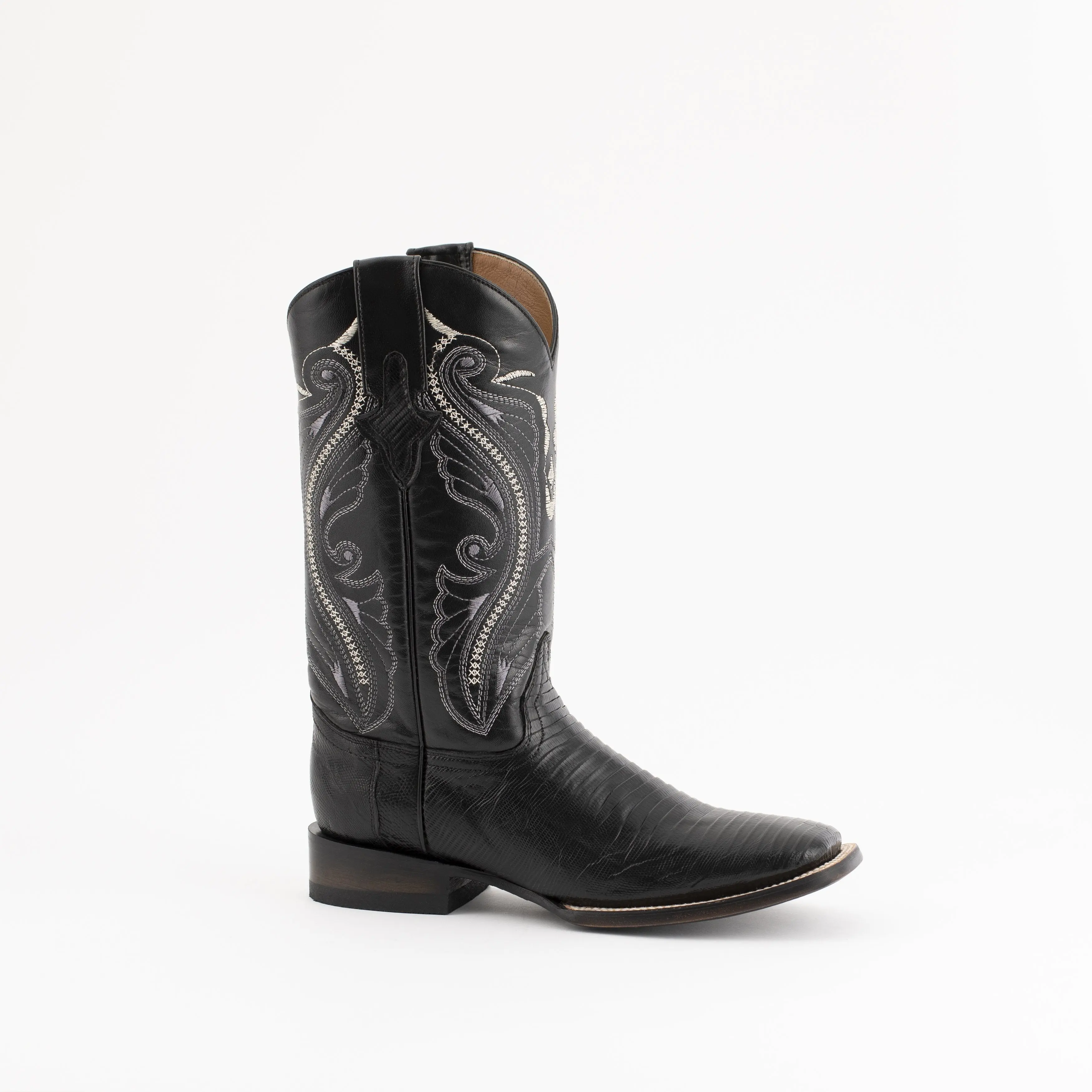 Men's Ferrini Taylor Teju Lizard Boots Handcrafted Black