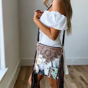 Large- Shayne Clear Crossbody Purse - stadium concert rodeo