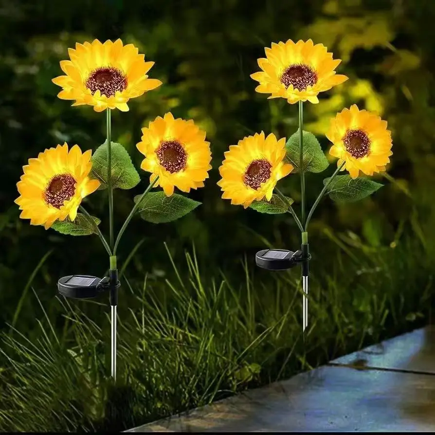 Solar-Powered Sunflower: Outdoor Courtyard, Villa, and Garden Decorative Artificial Sunflower Ground Stake Lawn
