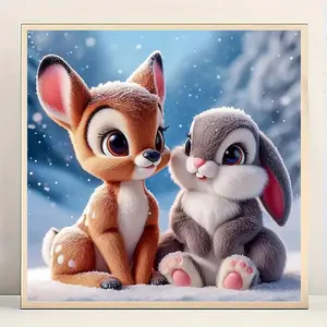 Cartoon Animal Pattern Diamond Arts Colorful Painting Kit without Frame, DIY 5D Diamond Arts Crafts Kit, Wall Art Decor for Home, Diamond Painting Kits