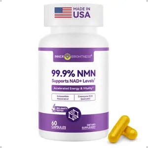 Inner Brightness NMN Complex 760mg, Pure NMN 500mg, 99.9% High Purity, with Resveratrol, Astaxanthin, Coenzyme Q10 and Quercetin, Support NAD+ Levels, Delay Aging, Cellular Energy, Non-GMO, Gluten-Free, 3rd-party Tested, 60 Capsules Optimum