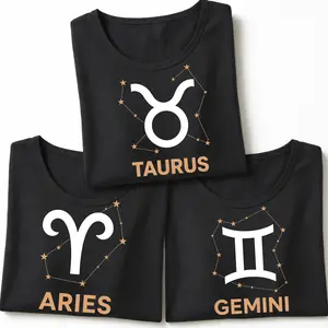 Zodiac Shirt Women Taurus Aries Gemini Constellation Graphic Tee Vintage Horoscope Star Sign Casual Relaxed Fit Comfy Top Trendy Birthday Gift Womenswear Streetwear Summer Unisex