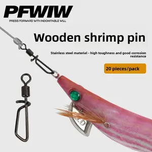 Luya sea fishing wooden shrimp quick hanging rotating pin American T-ring 8-ring connector fishing gear supplies Daquan