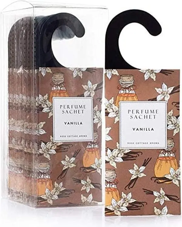 Large 12 Packs Vanilla Hanging Closet Air Freshener Scented Sachets Long Lasting Smell Goods