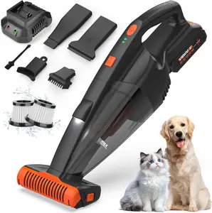 VIEWMAX Cordless Rechargeable Pet Hair Vacuum, 10000Pa 20V Lightweight Portable Hand Vacuum with Multi-Nozzles & Washable HEPA Filter for Pet Hair, Car and Home