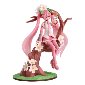 Blokees Fantastics Series - Sakura Miku 15cm Model Kit with Smooth Finish & Bi-Material Joints Complete Sakura Theme Accessory Set
