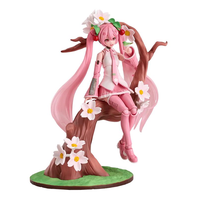 Blokees Fantastics Series - Sakura Miku 15cm Model Kit with Smooth Finish & Bi-Material Joints Complete Sakura Theme Accessory Set