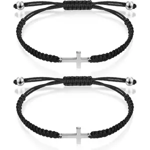 Friendship Bracelet Adjustable Braided Rope  Christian  Bracelets Matching Couple String Lucky Strand BFF Wristband for Women Men Boy Girls Easter Baptism