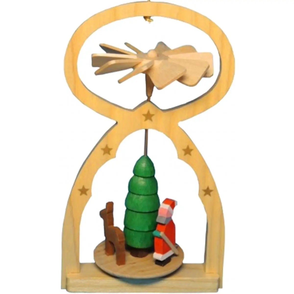 GLAS 11709 Richard Glaesser Mini Pyramid Hanging Ornament - Santa