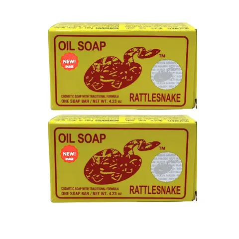 Jabon De Aceite Vibora De Cascabel Rattlesnake Oil Soap Bar (2-Pack, 140g) - Gentle Acne Cleanser for Adults' Face & Body, Nourishing Exfoliating Chemical-Free Wash, Ammonia-Free Anti-Bacterial Daily Skincare