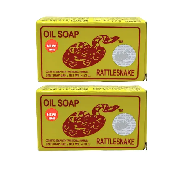 Jabon De Aceite Vibora De Cascabel Rattlesnake Oil Soap Bar (2-Pack, 140g) - Gentle Acne Cleanser for Adults' Face & Body, Nourishing Exfoliating Chemical-Free Wash, Ammonia-Free Anti-Bacterial Daily Skincare