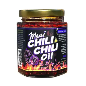 Maui Chili Chili Oil - Szechuan Style Chili Oil with Crunchy Garlic & Maui Onions, 6-Oz Jars, Spiciest version called YIKES! - Foods