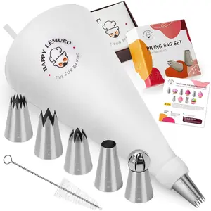 Large Piping Bags and Tips Set - XL Icing Tips - Large Piping Tips Set with  Piping Bag (16 inch) - Decorating Tips for Cupcakes, Cakes, Cookies, Churros, Meringue, etc.