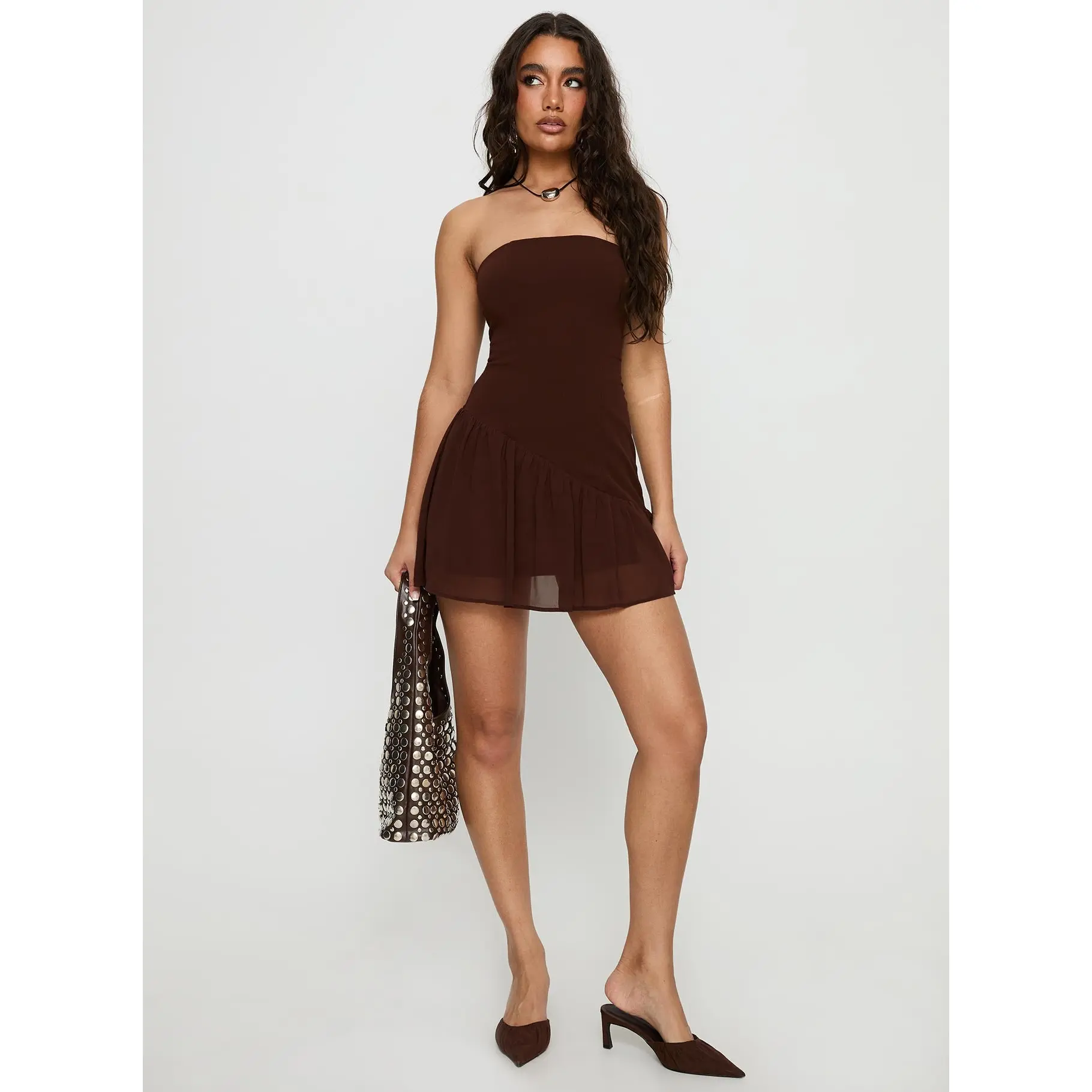 Hadlea Strapless Asymmetrical Mini Dress Brown - TikTok Shop Hadlea Strapless Asymmetrical Mini Dress Brown - TikTok Shop