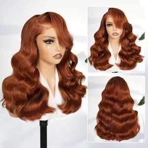 [Updated With Drawstring] Asteria Hair Side Part Copper Color Body Wave 6×8 Lace Wig Ready To Go Glueless Wig Human Hair Beginners Friendly Pre Done Everyting