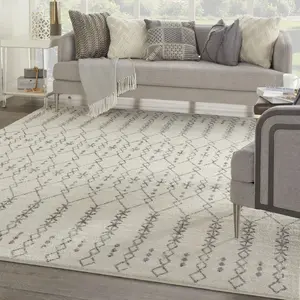Nourison Passion Scandinavian Indoor Area Rug Ivory/Grey 8' x 10' Nourison Passion Scandinavian Indoor Area Rug Ivory/Grey 8' x 10'